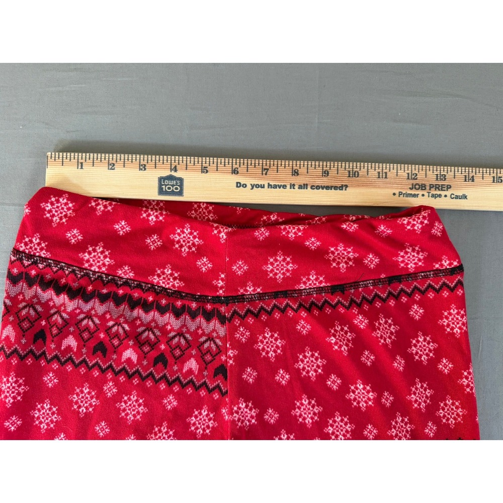 Lucky Brand Womens Red Winter Snow Pajama Set Long Sleeve Top Leggings Size L - Picture 7 of 10